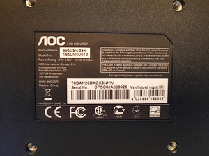 AOC 18.5" LCD monitor kuvar (2 foto / 2)