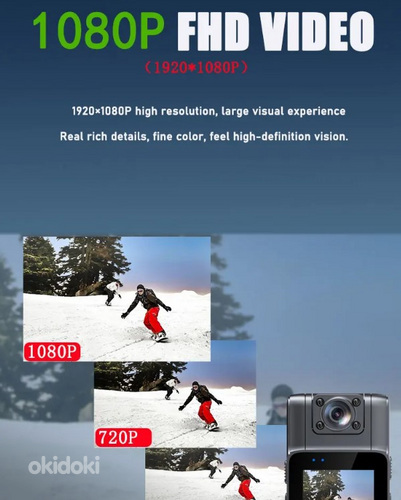 Мини-камера, bodycam, шпионская камера, экшн-камера 1080P HD (фото #3)