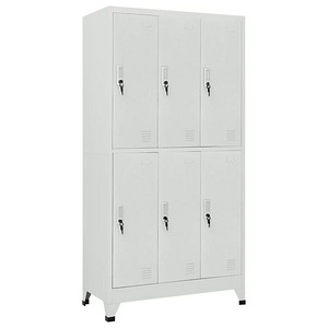 Запираемый шкаф с 6 отделениями, стальной 90 x 45 x 180 см,