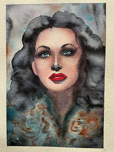 Akvarellmaal Hedy Lamarr
