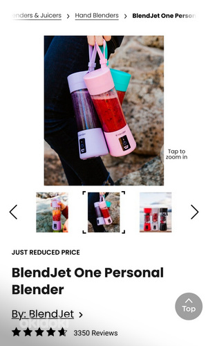 Blendjet One оригинальный портативный блендер, белый (фото #3)