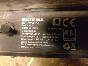 Elektritõukeratas BILTEMA EH600 (9 foto / 9)