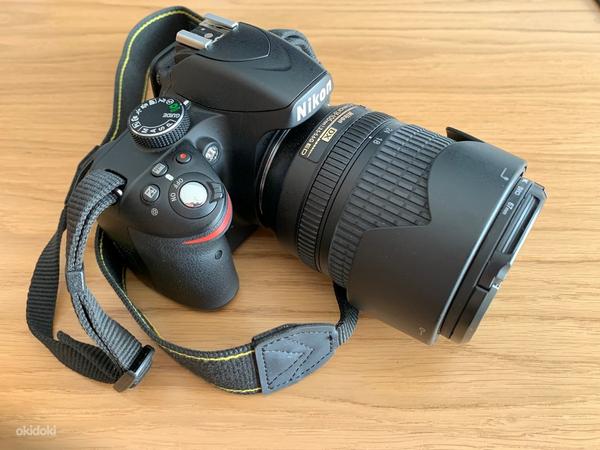 Peegelkaamera Nikon D3200+objektiiv+kott+laadija+32gbmälu (foto #1)