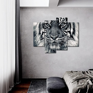 Seinapilt Tiiger/ UUS/ 4 osa/ must-valge/ suur/ kodu/ kontor (2 foto / 9)