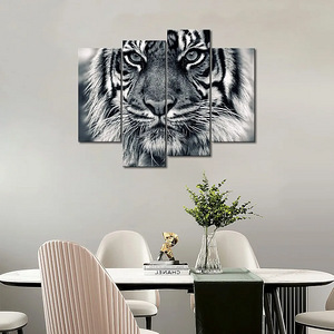 Seinapilt Tiiger/ UUS/ 4 osa/ must-valge/ suur/ kodu/ kontor (6 foto / 9)