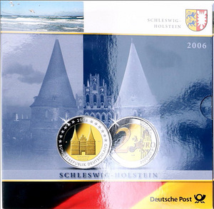 Различные памятные монеты Германии номиналом 2€, монетные карты. (2 фото из 10)