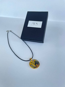 Käsitsi valmistatud medaljon, teostatud fluid art tehnikas. (9 foto / 10)