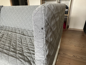Diivanvoodi, valge metallraam koos tekstiiliga (4 foto / 6)