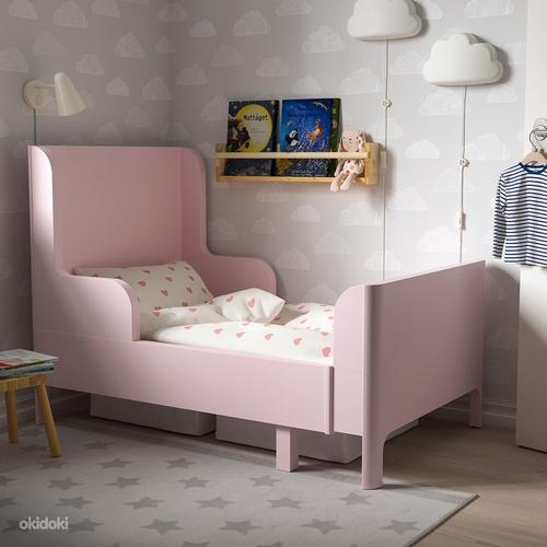 БУСУНГЕ раздвижная детская кровать, 80x200 см, светло-розовый (фото #1)