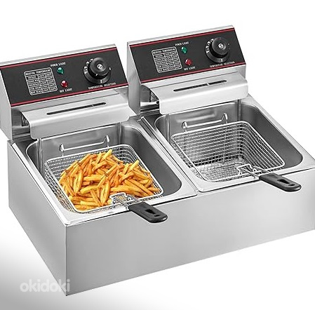 Uus! Kahekordne professionaalne fritüür (12L, 5000W)