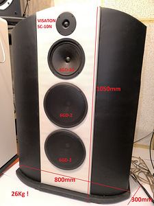 Kõlarid Open Buffle , crossover ja AV ressiiver Yamaha.  			