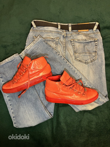Leather Balenciaga High Top Mens Orange Balenciaga Arena High Mens
