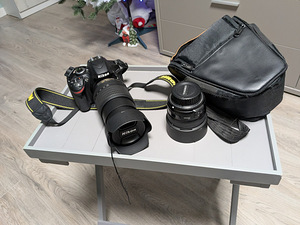 Nikon D3200 Kit 18-105mm + 35mm + Välklamp + 3 akku
