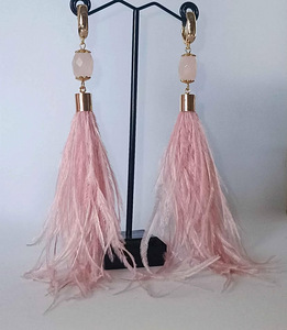 Серьги с цитрином и розовым кварцем (2 фото из 2)