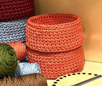 Տրիկոտաժե զամբյուղներ ցանկացած չափի և գույնի