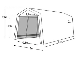 AUTOTELK 3×6,1m (hall värv) // Multitent (2 foto / 3)