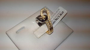 Kuld sõrmus 585, 3,79gr;D0,1ct+20; D(bl)0,1ct+20; 16-19,5mm (2 foto / 3)