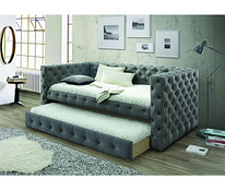 Кровать/диван-кровать 90x200 серый бархат