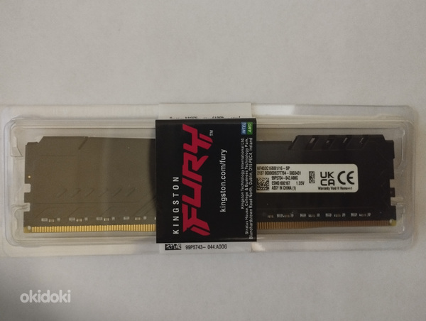 Оргинал Kingston Fury Beast DDR4 16GB 3200MHz Gaming память (2 из 2)