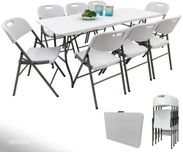 Ծալովի սեղան 6 աթոռներով տան և այգու համար