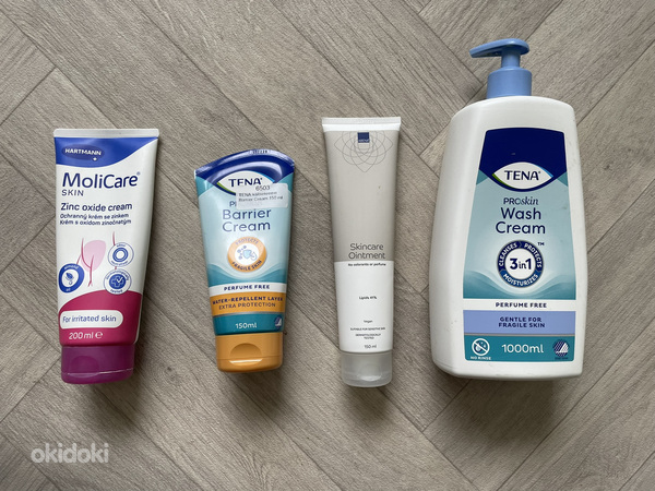 Защитные кремы (MoliCare с цинком, Tena, Abena)