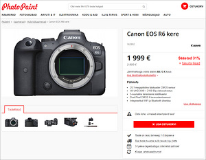 Canon EOS R6 (body) hübriidkaamera (10 foto / 10)