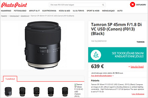Tamron SP 45mm f/1.8 Di VC USD (Canon EF) objektiiv (9 foto / 9)
