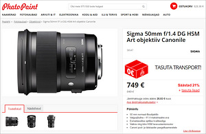 Sigma 50mm f/1.4 DG HSM Art (Canon EF) objektiiv (10 foto / 10)