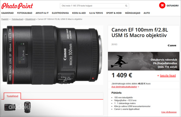 Canon EF 100mm f/2.8L USM IS Macro objektiiv (foto #10)