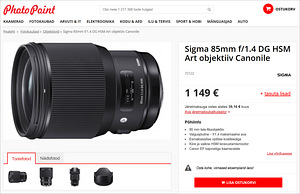Sigma 85mm f/1.4 DG HSM Art (Canon EF) objektiiv (10 foto / 10)