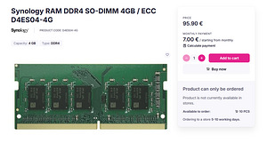 Synology RAM DDR4 SO-DIMM 4GB / ECC D4ES04-4G (2 foto / 2)