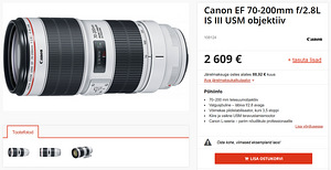 Canon EF 70-200mm f/2.8L IS III USM objektiiv (10 foto / 10)