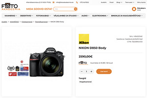 Nikon D850 (body) peegelkaamera (10 foto / 10)