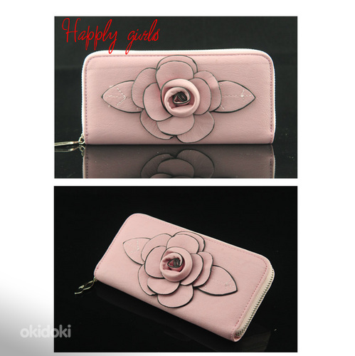 Новый красивый женский кошелёк с большой розой (фото #7)