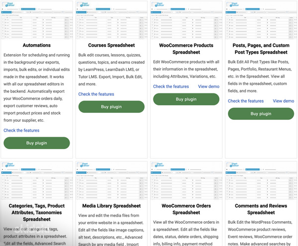 Wordpress Sheet Editor täispakett piiramatu arv domeenidele