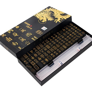 Mahjong – luksuslik kinkekomplekt, must ja kuldne, 144 klots (4 foto / 5)