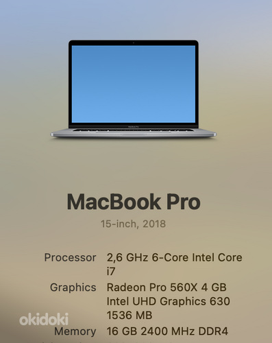 Macbook Pro 15 2.6 i7/16gb/500gb/2018 (фото #3)