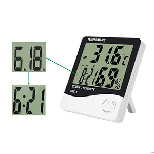 Digitaalne LCD-termomeeter hügromeeter+kell. (2 foto / 10)