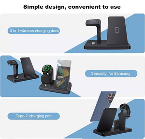 3in1 Fast Wireless Charger Station Dock For Samsung,Apple (8 foto / 10)