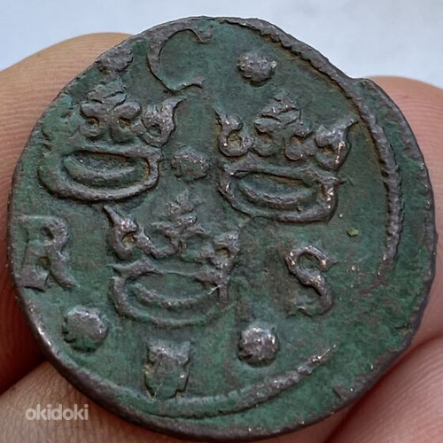 Шведская монета оригина1/4 эре 1635 RS в отличном состояни