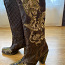Кожаные сапоги с вышивкой в ковбойском стиле, размер 37 (фото #1)