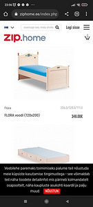 Voodi Flora 200x100 + voodikast(90*190)+ turvaäär (2 foto / 5)
