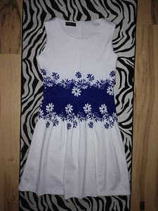 Новое красивое бело-синее платье s/m