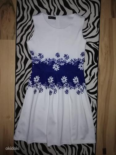 Новое красивое бело-синее платье s/m (фото #2)
