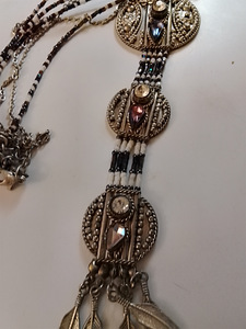 Meksikolainen kaulakoru kristalli lasi helmillä (1 valokuva sivusta 4)