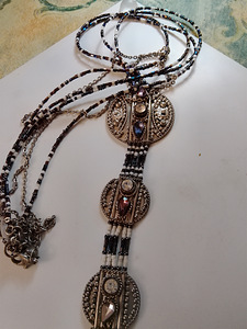 Meksikolainen kaulakoru kristalli lasi helmillä (4 valokuva sivusta 4)