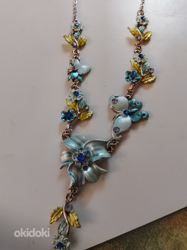 Turkoosi kristalli lasi helmi kaulakoru