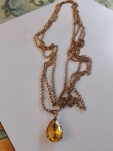 Pronssi kaulakoru kristalli helmi kullan värinen (2 valokuva sivusta 2)