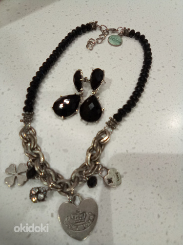 MUSTA KRISTALLI LASI KORU SETTI