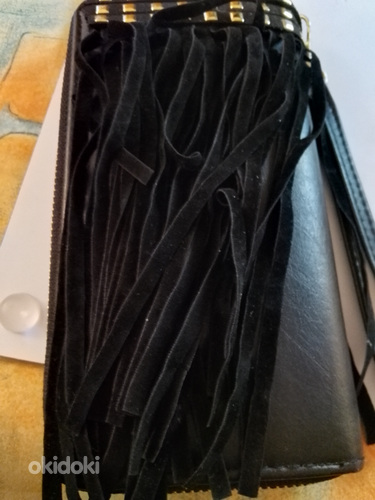 Rodiier Paris musta nahka lompakko mokka nauhat